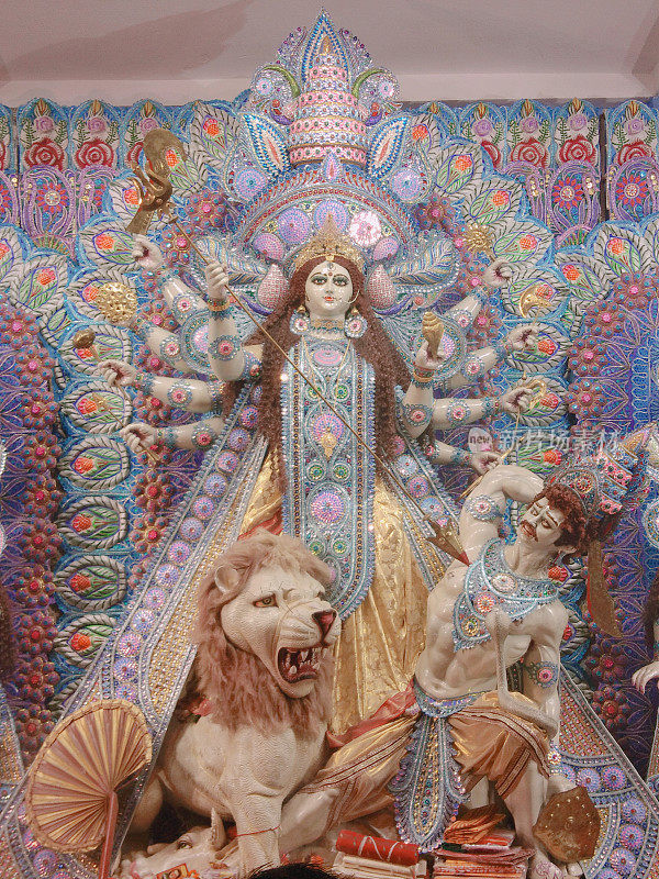 加尔各答Durga Puja的Maa Durga Pandal